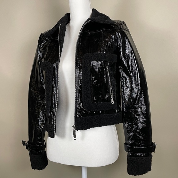 Rebecca Minkoff Corinna Jacket With Faux Trim in Black - Picture 4 of 13